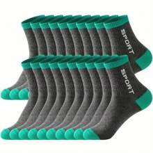 20 Pairs Men's Mid-Calf Socks - Green - View 1
