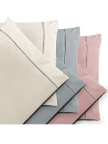 Kit 06 Fronhas Percal 200 Fios 100% Algodão Ponto Palito Travesseiro