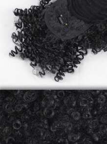 Cola De Caballo Rizada Corta Y Crespa Con Flequillo Y Volumen En Forma De Piña Para Cabello Afro, Moño Corto Y Rizado