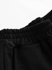 2pcs Cool Street Fashion Printed Hooded Sweatshirt And Leisure Sweatpants Outfit Set For Tween Boys, Fall & Winter - Black - View 6