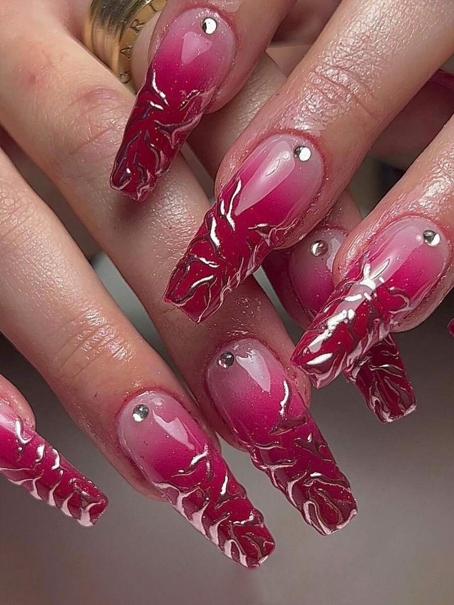 24 cái Dài Hình vuông Tiếng Pháp Màu sắc thay đổi dần Giường đôi Thủ công Pha lê Móng giả Bộ Đến Nâng cao Của bạn Thích hợp Đối với Sinh viên , Quý cô , Cho Ngày Lễ Tình Nhân Các bữa tiệc , Nhảy múa Các bữa tiệc Và Hằng ngày - Nhiều màu - Xem 1