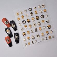 1 件 5d 高浮雕金色玫瑰和蝴蝶結圖案美甲裝飾貼紙適合女士 Diy - 彩色 - 查看 5