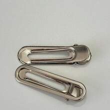 Bộ 2 kẹp tóc bằng hợp kim màu bạc dành cho nữ - Kẹp tóc cá sấu & kẹp tóc tạo kiểu giản dị và thanh lịch - Bộ hai mảnh có hai đầu tròn - Xem 4