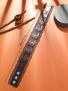 1pc Sweet Cool Lace Edge Personalized Black Choker Necklace For Women Party Decoration Accessory - Black - View 3