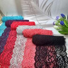 2米/78.75英寸長14厘米/5.51英寸寬的雙面彈力蕾絲修飾,diy手工蕾絲修飾衣服、裙子、家具等用品的必備材料 - 藍色 - 查看 8