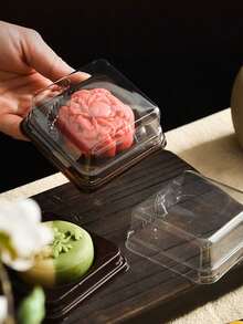 20pcs Thickened 80g Plastic Mooncake Box With Suction Cover For Snow Skin And Lava Mooncakes (50g), Mid-Autumn Festival Wedding Party Gift Bags - Clear - View 3