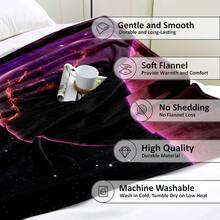 1pc Starry Print Blanket, Comfortable & Cute Flannel Rectangular Sofa Cover Suitable For Daily Use, Bedroom, Boys & Girls Birthday Gift - Multicolor - View 3