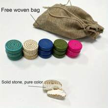 24 石材质跳棋国际象棋无棋盘多种配色颜色每套 24 枚棋子只有棋子国际象棋娱乐棋盘游戏，成人派对游戏适合万圣节/圣诞节/感恩节 - 杏色 - 查看 6