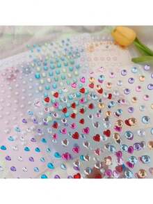 1pc Diamond Sticker Decoration Pearl Paste Painting Crystal Gem Stone 3d Princess Reward Sticker For Students - Green - View 2