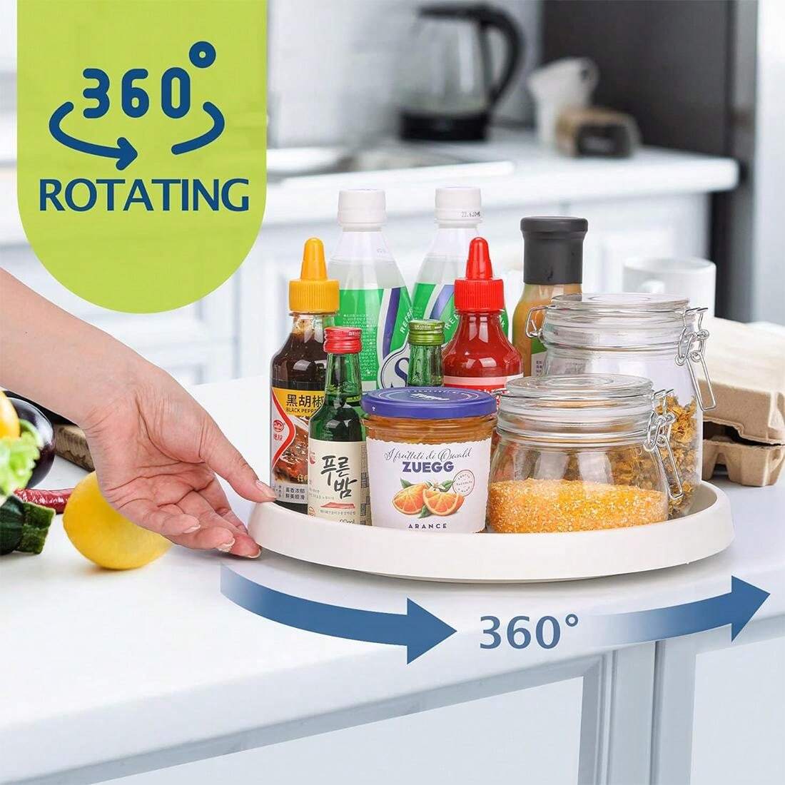 1pc, Size 25*3cm, Rotatable Seasoning Storage Round Turntable, Kitchen MultiFunction Rotating
