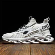 透氣夏季青少年運動鞋,網面跑步鞋,2024年新潮男鞋 - 白色 - 查看 3