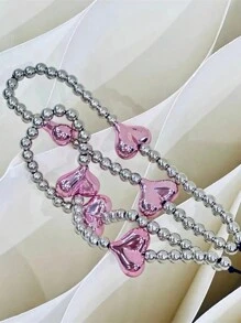 Beaded Mobile Phone Strap With Heart Pendant Gifts For Mother, Family, Friends, Birthday, Holiday Phone Charm, Phone Chain