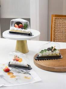 15pcs, Transparent PP Cake Slice Container, Very Suitable For Cheese Cake, Pie Dessert Triangle Design, Easy To Store And Display School Supplies Food Bag Food Box Suitable For Candy Chocolate Cookies Etc.