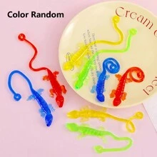 彈性黏性蜥蜴玩具、彈性橡膠黏性蜥蜴、派對禮物用彈性黏、禮品袋填充類獎品嘉年華感官派對散裝玩具交換禮物（10 件/20 件/30 件/50 件顏色隨機） - 彩色 - 查看 4