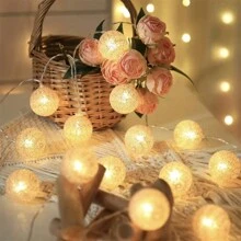 為你的小公主房間增添神奇的光芒 - 1入組球形串燈，配有10個LED彩色馬卡龍燈，長度4.9英尺/9.8英尺 - 黃色 - 查看 4