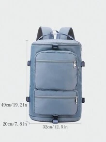 Ba lô đeo vai chống thấm nước tối giản, dung tích lớn, có ngăn đựng laptop, phù hợp cho thanh thiếu niên, nữ giới, sinh viên đại học, nam sinh và nam giới, thích hợp cho đại học, trung học cơ sở, trung học phổ thông, hoạt động ngoài trời, du lịch, dã ngoại, tiểu học, văn phòng, tựu trường. - Màu xanh nhạt - Xem 4