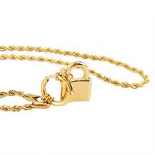 1條不鏽鋼空心心形女士頸鏈,扭轉式鏈條,鎖形星形吊墜頸鏈珠寶 - Hollow - 查看 5