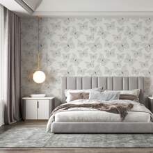 Deliquadros Papel de Parede Autoadesivo Vinílico Borboleta Preto Bege Minimalista Delicado Decoração Quarto Sala Elegante - Bege - Visão 3