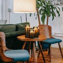 Lordwey 3入組4/5/6英寸led電子蠟燭燈,亞克力玻璃電池閃爍假蠟燭,婚禮用品 - 灰色 - 查看 4