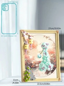 1set 400+Pcs Dream Qipao Dress Costume Photo Frame Building Set, Creative Photo Frame Building Block Toys,Home Decor,Gift For Valentine's Day Mother's Day,Kid&Adult(Compatible With  Set) - Cheongsam - View 3