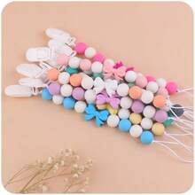 1pc Kids' Anti-Slip Plastic Hair Clip For Arts And Crafts, With Colorful Beads Of Butterfly & Silicon - Rose Red - View 4