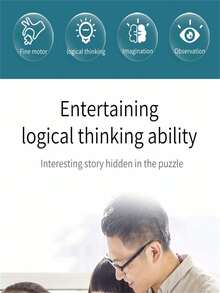 卡通恐龍形狀104塊拼圖,兒童教育休閒解壓玩具禮物,厚紙板製作 - 寶藍色 - 查看 6