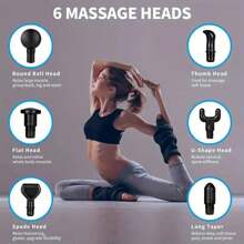 按摩槍深層組織電動肌肉按摩器，具有30個可調節的速度，高清觸摸屏，2500mAh鋰離子電池，高強度專業筋膜槍手持按摩，無線便攜筋膜槍，6個按摩頭，包括收納袋 - 黑色 - 查看 10