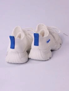 2024 New Spring/Autumn Breathable Knit Mesh Lightweight Unisex Kids' Sports Shoes With Anti-Slip Soft Sole - White - View 4