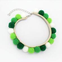 馬卡龍顏色絨面可調節貓狗項圈 - 綠色 - 查看 2