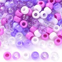 100/200/1000pcs 6*9mm Colourful Pony Beads Kit Acrylic Large Hole Bead Dreadlocks1 Hair Braids Beads DIY Bracelet Necklace Earring Craft Jewelry Making Party Decoration - Multicolor - View 17
