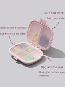 1pc 8 Compartments Daily Pill Box, Portable Weekly Travel Pill Organizer, Pocket Pill Container, Wallet Pill Dispenser For Vitamins And Fish Oil, Moisture-Proof Box For Pills, Suitable For Carrying, Essential For Travel