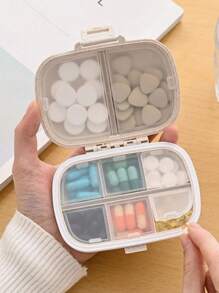 1pc 8 Compartments Daily Pill Box, Portable Weekly Travel Pill Organizer, Pocket Pill Container, Wallet Pill Dispenser For Vitamins And Fish Oil, Moisture-Proof Box For Pills, Suitable For Carrying, Essential For Travel