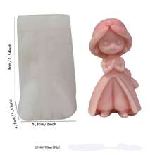 1 件 3D 公主女孩蜡烛模具，适用于 DIY 香薰蜡烛、石膏娃娃雕像、芳香蜡融化或硅胶成型树脂 - 無色 - 查看 5