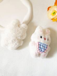 2入組女性可愛兔子毛絨飾品 - 彩色 - 查看 5