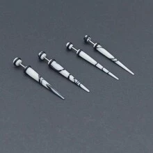 4 件套时尚个性化耳钉和耳夹，采用仿亚克力穿孔和织物纹理设计 - 麻布假耳擴 - 查看 5