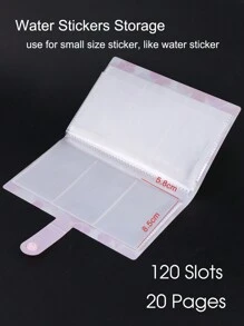120 Slots Collecting Nail Stickers Storage Book Pink Flower Cover Empty Album Card Decals Display Manicure Notebook,Nail Supplies,Nail Tools,Nail Art Tools,Back To School,Nails,Nail Tools For Press On Nails - Pink - View 2