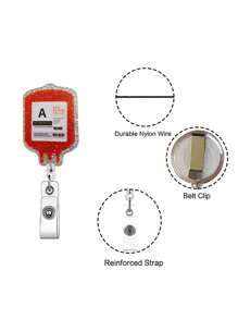Doctor Or Nurse Badge With Blood-Like Element Retractable Reel, Gift Or Daily Wear For Medical Professionals Casual Car Accessories Bag Charm Backpack For School