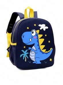 Kids' Cartoon Dinosaur Backpack, Lightweight And Easy-To-Carry Shoulder Bag For Toddler Boys