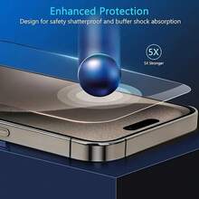 高清9H硬度防爆及防刮傷鋼化玻璃螢幕保護貼,適用於iPhone - 2Pcs - 查看 7