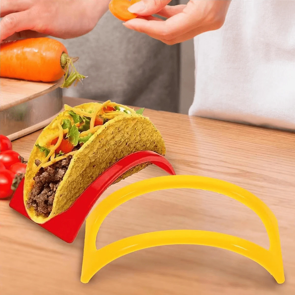 6 ชิ้น ชั้นวางทาโก้ , พลาสติก ชั้นวางทาโก้ ใน สุ่ม สี , ราว - มัลติคัลเลอร์ - ดู 1