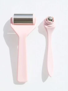 2入組面部按摩工具套裝,包括冰滾筒和眼部滾珠,採用304不鏽鋼製成,女性美容禮物 - 粉色 - 查看 3