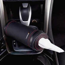 1PC Multifunction Car Tissue Holder Box Cover Round Paper Tube With Safety Broken Window Tissue Cup For Audi BMW Mercedes Benz For VW - Red - View 4