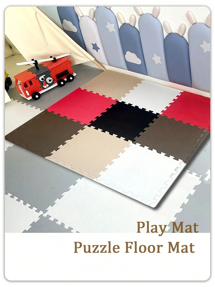 LTP 9P Interlocking Soft Foam Floor Mat - EVA Puzzle Play Mat  - Exercise Mats Ground Surface Protection Workout Underlay Mat - Multicolor - View 1