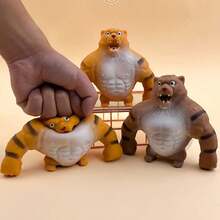 1入隨機顏色創意老虎設計減壓玩具豆腐豆球排氣藝術品可愛禮物桌面裝飾,適用於返校季、情人節、復活節、春節 - 1pcs顏色隨機 - 查看 3