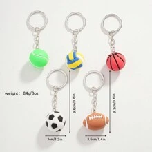 Cute 1pc/5pcs Men's Miniature 3cm Simulation Keychain For Soccer, Basketball, Tennis, American Football And Car, Keychain Ring, Sport Souvenir And Gift Car Accessories Bag Charm Backpack For School Goth Y2k