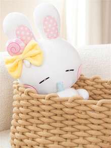 Cute Milk Tea Color Rabbit Plush Toy Doll Bedside Decoration Pillow Stuffed Animal For Valentine's Day, New Year Gifts, Souvenirs For Friends - White - View 4