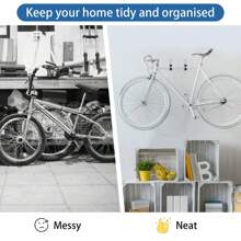 6Pcs Garage Utility Hook Set Wall Mounted Garage Storage Hanger Hook With Anti-Slip Coating And Screw Steel L-Shape Power Tool Wall Hanger Bike Ladder Hook Support 50lbs Max For Garden - Black - View 5