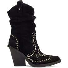 Jessica Simpson Larna Womens Suede Studded Cowboy, Western Boots - Black Cow Suede - View 2
