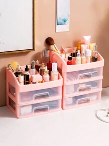 1 Hộp đựng mỹ phẩm để bàn trong suốt, Loại ngăn kéo, Kệ sắp xếp nhiều lớp, Nhãn dán ngẫu nhiên Quà tặng cho các cỡ M/l/xl (Kích thước s không đi kèm nhãn dán) - Trong sáng - Xem 9