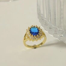 New Luxury Women's Fashion Jewelry Creative Personalized Ring, Copper With Small Cubic Zirconia Inlayed, Adjustable Size, Engagement Gift, 1pc - Open Ring - View 2